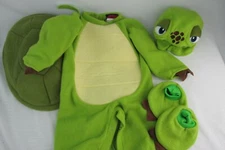 Infants Incharacter Halloween Turtle Costume Warm Fleece w/Hood & Booties Size S