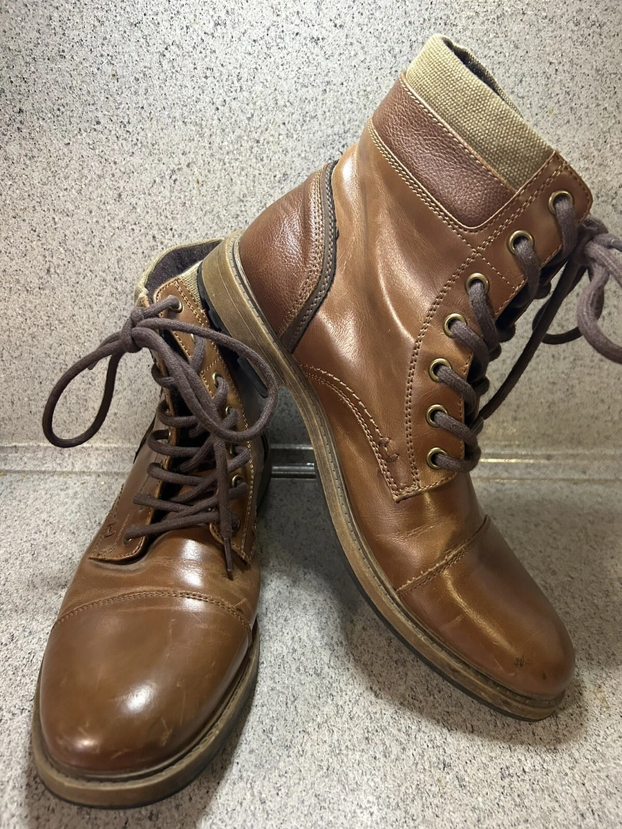 J.‎ Ferrar Davidson Boots Mens 11M Brown Faux Leather High Top Lace Up Cap Toe Boots J. Ferrar 13 (46) New | Mercari main image 4