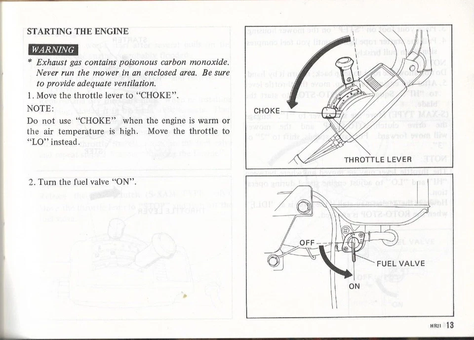 Роторная газонокосилка HONDA HR21 номер Руководство пользователя 3195203 Specifications 1978 - Изображение 3 из 3