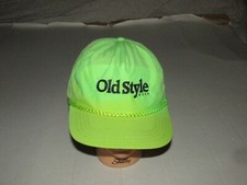 Vintage Old Style Beer Neon Green Nylon Adjustable Strap Baseball Hat Cap Summer