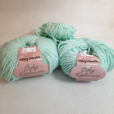 Mary Maxim Baby Kashmere yarn #35406 aqua mint green soft medium weight acrylic