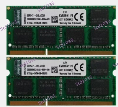 Kingston 16GB (2x8GB) DDR3 1600MHZ So-dimm 204
