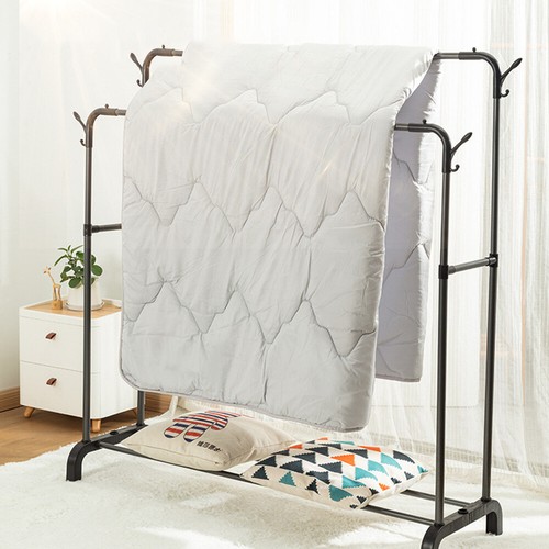 Doppelstange Kleiderständer Schwerlast Kleiderständer mit 4 Haken für Schlafzimmer - Bild 9 von 12