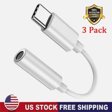 3x USB-C Type C Adapter Port to 3.5mm Aux Jack Ear/Headphone for Samsung S25 S24
