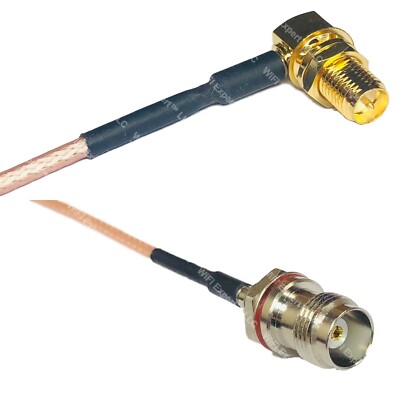 RG316 RP-SMA FEMALE ANGLE to TNC Female Small Bulk RF Cable Rapid-SHIP LOT