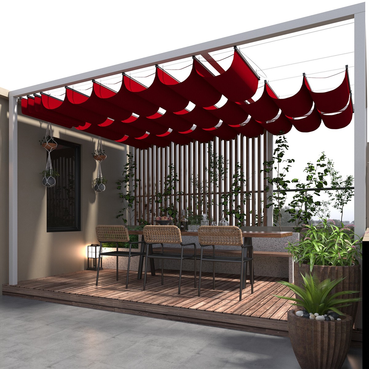 Retractable Pergola Sun Shade Cover Waterproof Canopy Panel Awning