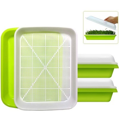 2-Pack Seed Sprouter Tray BPA Free PP Soil-Free Big Capacity Healthy Wheatgrass