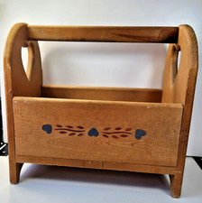 COTTAGECORE HAND PAINTED HEARTS WOOD MAGAZINE...