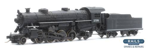 ATLAS 'N' SPUR 2180 GTW SCHWARZ 2-8-2 MIKADO #3709 DAMPFLOKOMOTIVE | Zustand: Used