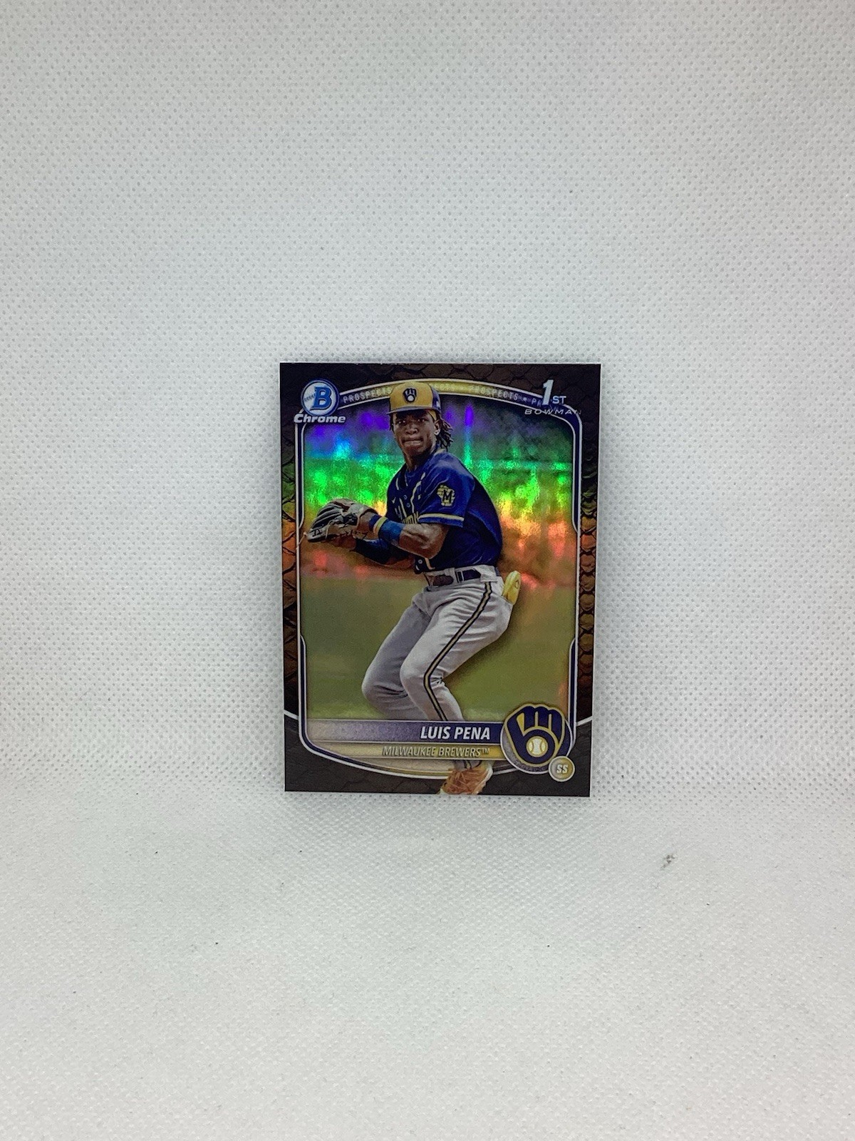 2025 Bowman Chrome Prospects Luis Pena #BCP-38 Reptilian Refractor (RC) Brewers