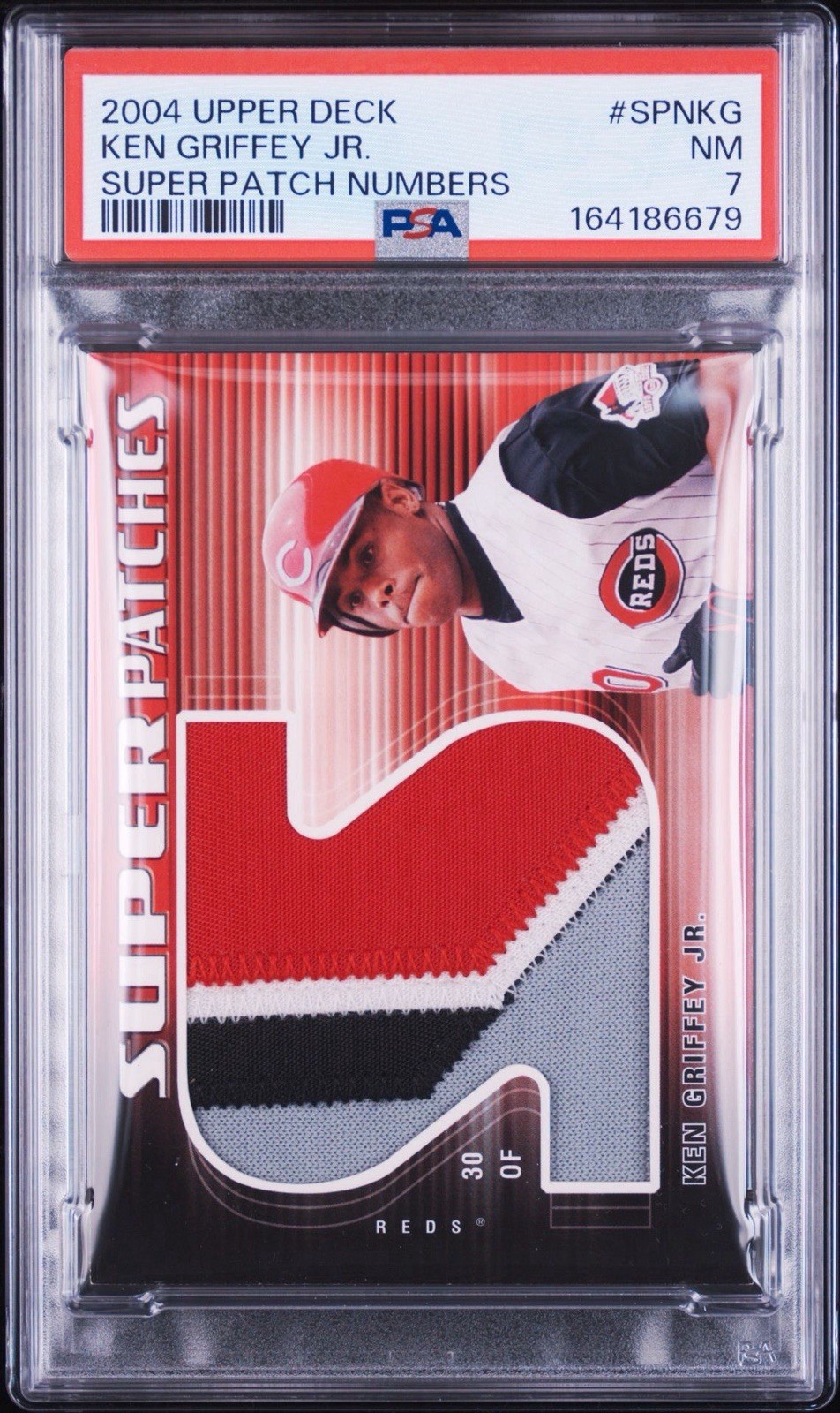 2004 KEN GRIFFEY JR UPPER DECK SUPER PATCH NUMBERS PSA 7 *GAME WORN* POP 1 🔥