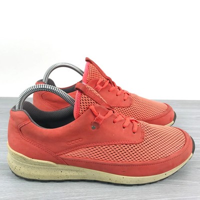 Ecco comfort Sneakers Coral Blush Suede Hiking Low top Shoes Womens Size 9 -EU40