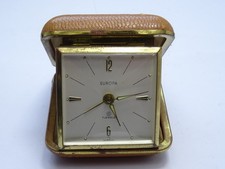 Vintage Europa Germany 8 Day 7 Jewels Folding Travel Alarm Clock WORKING