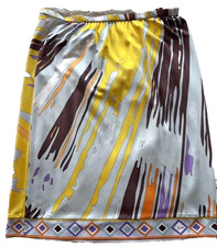 Emilio Pucci Silk Skirt Geometric Multicolor Size 34