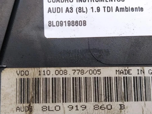 8L0919860B Cuadro Instrumentos para AUDI A3 (8L) 1.9 TDI Ambiente 1997 2132228 - Imagen 4 de 7
