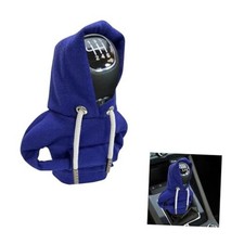 Car Gear Shift Cover, Fashionable Hoodie Car Shift Knob, Winter Warm Blue 1 Pcs