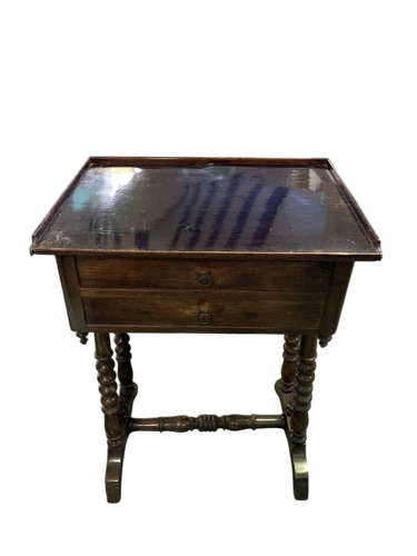 Antique Piemontese Table With Two Drawers 19th Century