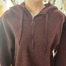 RBX Sweatshirt Pullover 1/4 Zip Women's Medium Burgundy Hooded Hoodie