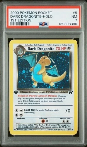 POKEMON DARK DRAGONITE 2000 ROCKET 1ST EDITION #5 HOLO PSA 7