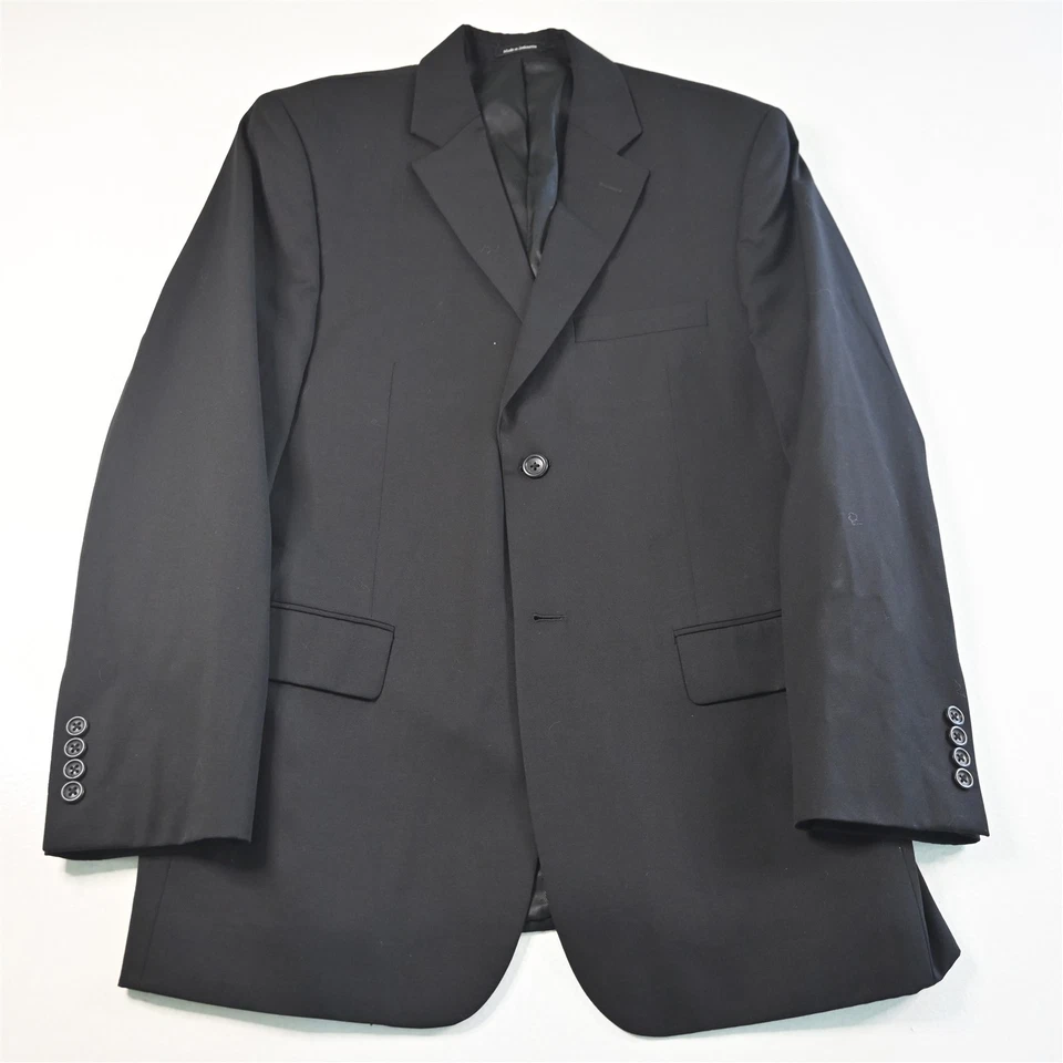 Pronto Uomo 40R 33x30 Negro 100% Lana Hombre Chaqueta Pantalones Traje Foto 2 de 4