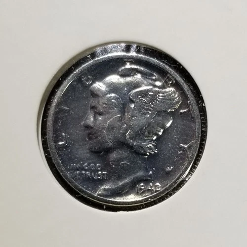 1942-D 10c Mercury Dime BU Uncirculated 90% Silver