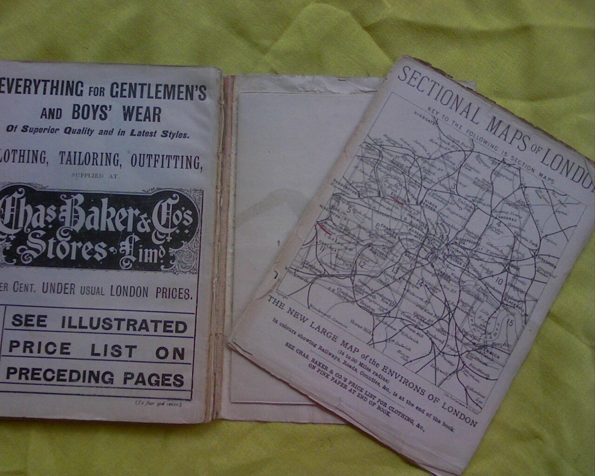1904 ABC Guide to London, Maps Atlas Chas Baker Vintage 1904 ABC Guide to London, Maps Atlas Chas Baker Vintage
