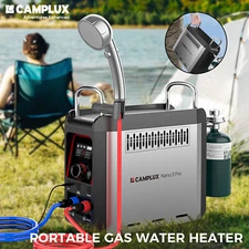 CAMPLUX Portable Gas Water Heater Instant Hot Water Off-grid Car Camping Shower
