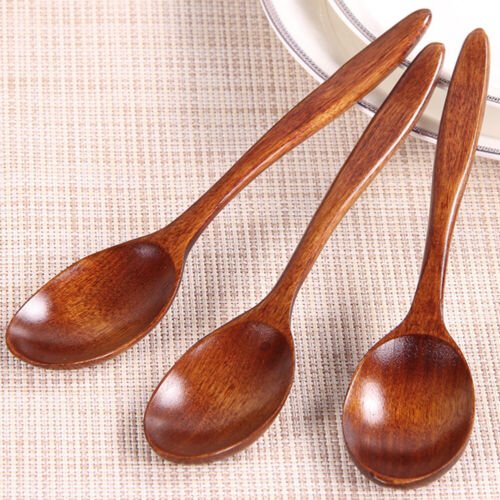 5/3/1pcs Wooden Spoon Bamboo Kitchen Cooking Utensil Tool Soup Teaspoon Catering - Picture 1 of 12