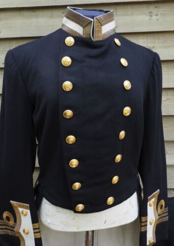 Antike königliche britische Marineoffiziersuniform Tunika Hose marineblaue goldblau - Bild 8 von 13