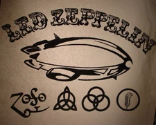 LED ZEPPELIN SILVER SYMBOLS VINTAGE 1970's ROCK & ROLL IRON ON TRANSFER B-20