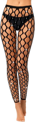Glitzer Strumpfhose Glitzer Netzstrumpfhose Hohe Taille Strass Netzstrümpfe Elas