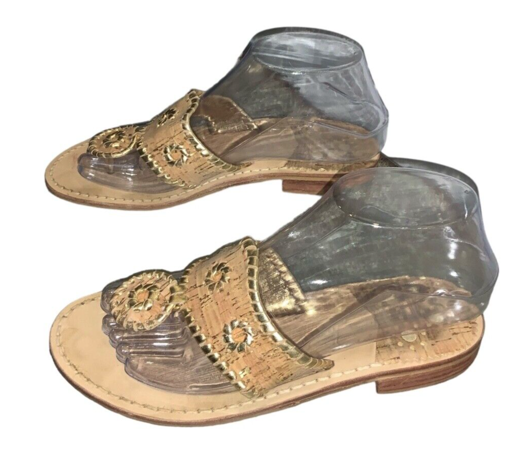 Jacks Rogers Classic Navajo Natural Cork Flat Thong Sandals Size 6M