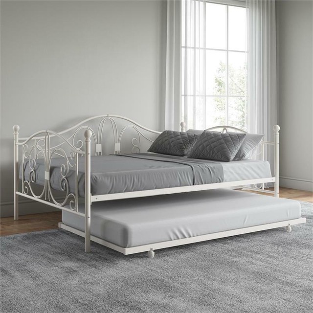 DHP 4040129 Bombay Metal Daybed Frame with Trundle Bed Frame Twin 