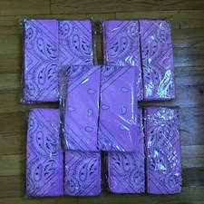 NEW 60 Paisley Bandana Head Wrap Scarf 100 % Cotton Pink USA SALLER $2.25/PC