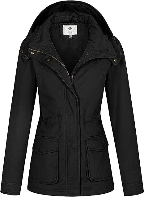 WenVen Women mid-season parka jacket, removable hood, trench coat, cotton size S - Image 3 of 4