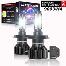 4-sides H4 9003 Super Bright White Kit LED Headlight Bulbs High Low Beam 6500K