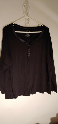 WHITE STAG  Black  V-neck ( 100% COTTON RN#52469 ) WOMENS Sweater 2X 18W 20W