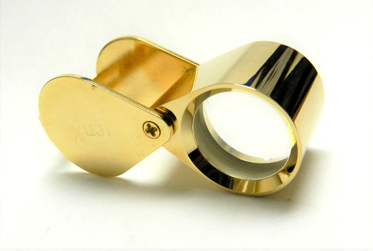 10X Jewelers Loupe 10X Magnifying Gems Diamond Jewelry 18mm Gold - tenX