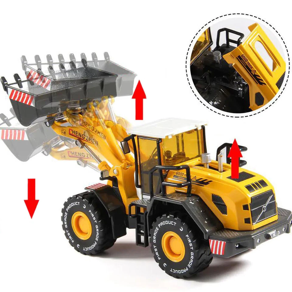 1/50 Bulldozer Toy Model Construction Vehicle Diecast Boys Toys Kids Gift Yellow - Image 2 of 4