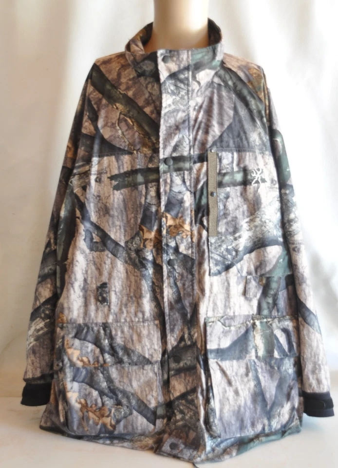 Browning 2XL Mossy Oak Camo Pre-Vent Hunting Jacket Coat Missing Hood - Image 2 of 4