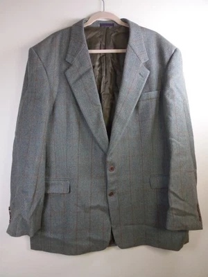 VTG Nick Hilton Collection Men's 46L Sports Coat Blue Gray Tan Hipster Money - Image 1 of 4