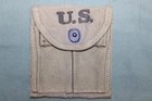 US Military Issue WW2 M1 Carbine Ammo Magazine Stock Belt Pouch Khaki Canvas C75