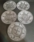 Set Of 5 Vintage Federal Glass Clear "Heritage" 5.5" Dia Saucers / Small Plates