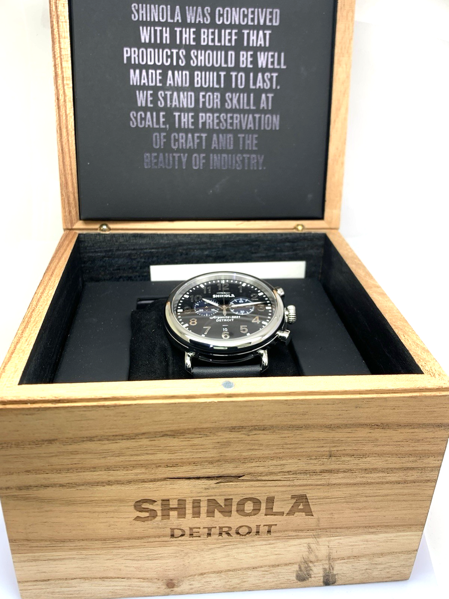 Shinola Runwell 47mm Chronograph Black Dial Men's Watch