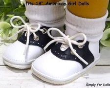 BLACK & WHITE Saddle Oxfords fits 18" American Girl DOLL SHOES