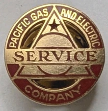 14K Gold Early Logo Pacific Gas & Electric Service Pin #4608 - PG&E   VW&R Maker