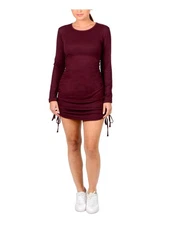 HIPPIE ROSE Womens Long Sleeve Scoop Neck Short Party Body Con Dress