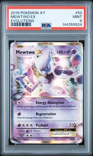 2016 POKEMON XY EVOLUTIONS #52 MEWTWO EX PSA 9
