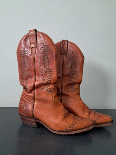 Boulet Womens Boots Brown Leather Size 5.5 Cowboy… - image 1