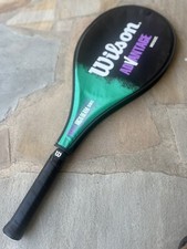 Vtg 90s Wilson Advantage Lightweight Mid Size Soft Shock Tennis Racquet w/ case